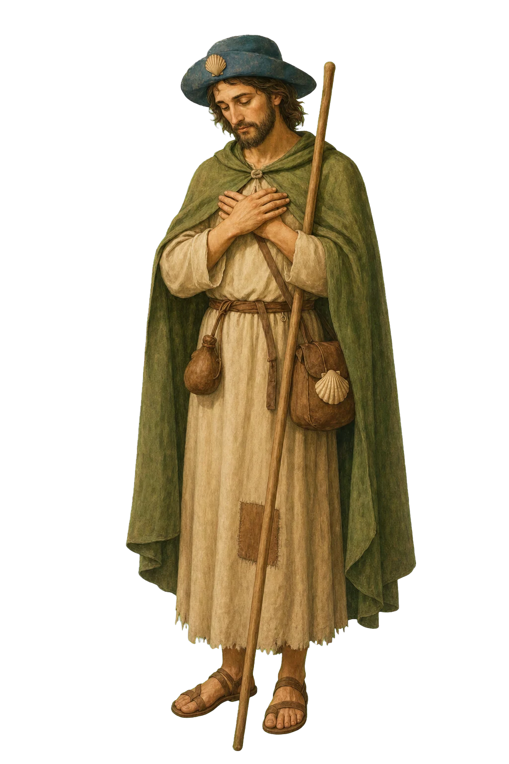 Ilustración editorial de San Alejo en contemplación