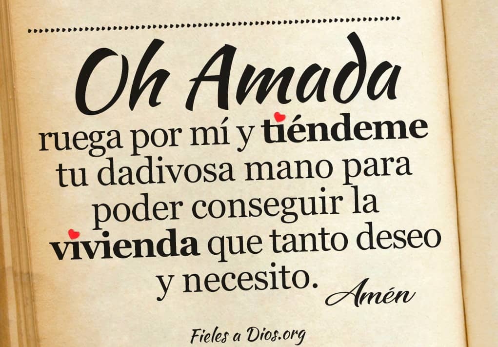 oh amada ruega por mi y tiendeme tu dadivosa mano