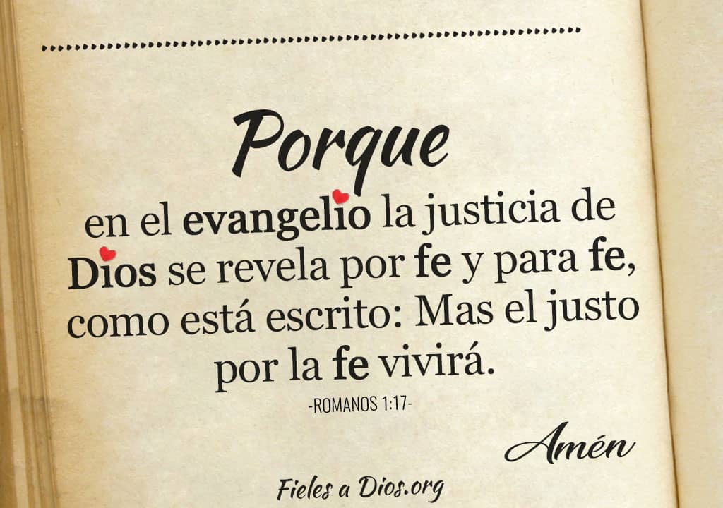 porque en el evangelio la justicia de dios se revela por fe