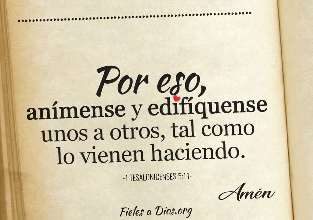 por eso animense y edifiquense unos a otros tal como lo vienen haciendo