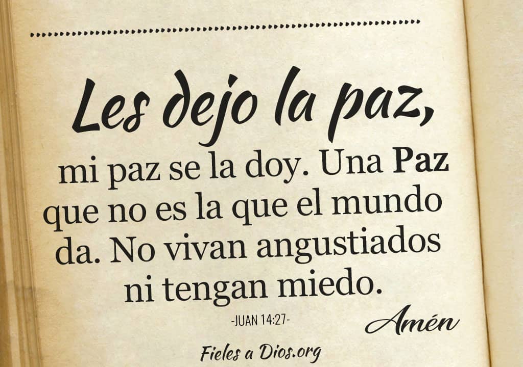 les dejo la paz una paz que no es el que el mundo da