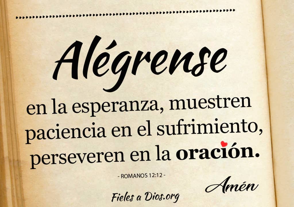 alegrense en la esperanza muestren paciencia en el sufrimiento
