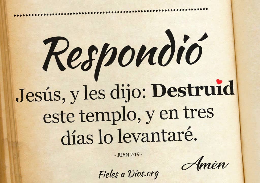 respondio jesus y les dijo destruid este templo