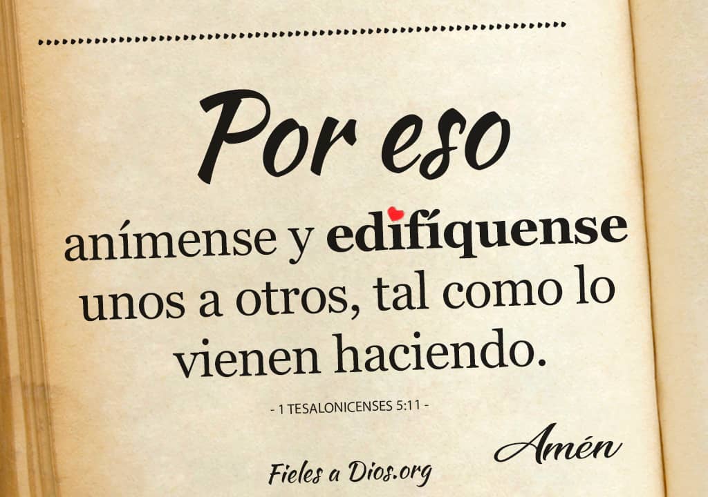 animense y edifiquense unos a otros tal como lo vienen haciendo