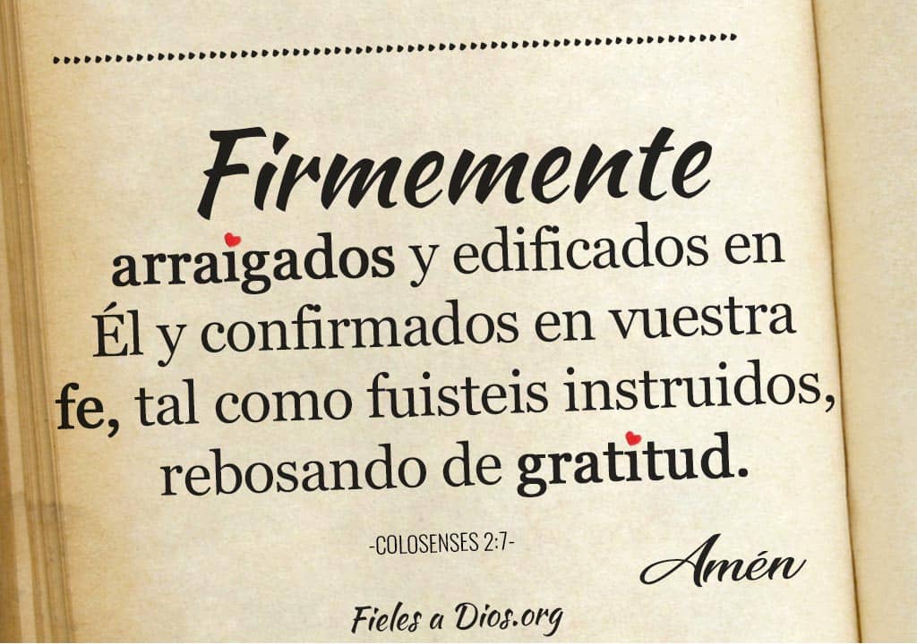 firmemente arraigados y edificados confirmados vuestra fe