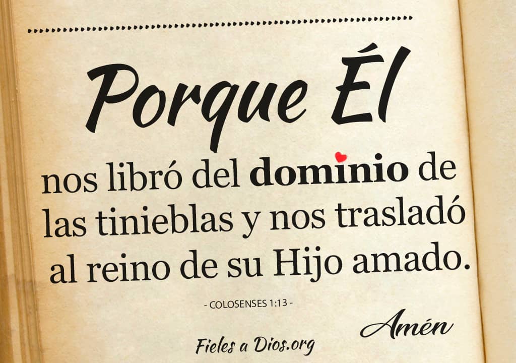 nos libro dominio tinieblas traslado reino hijo amado