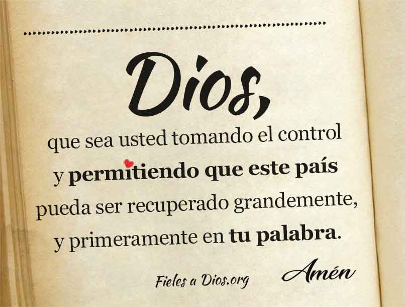 que sea usted tomando el control y permitiendo que este pais pueda ser recuperado grandemente